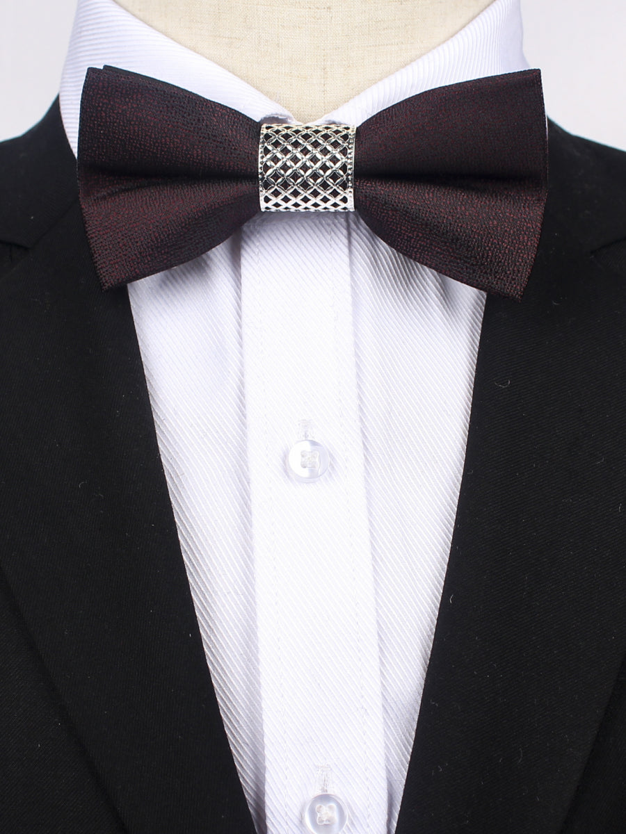 Men's Business Formal Evening Solid Color Bow Tie 2 pieces