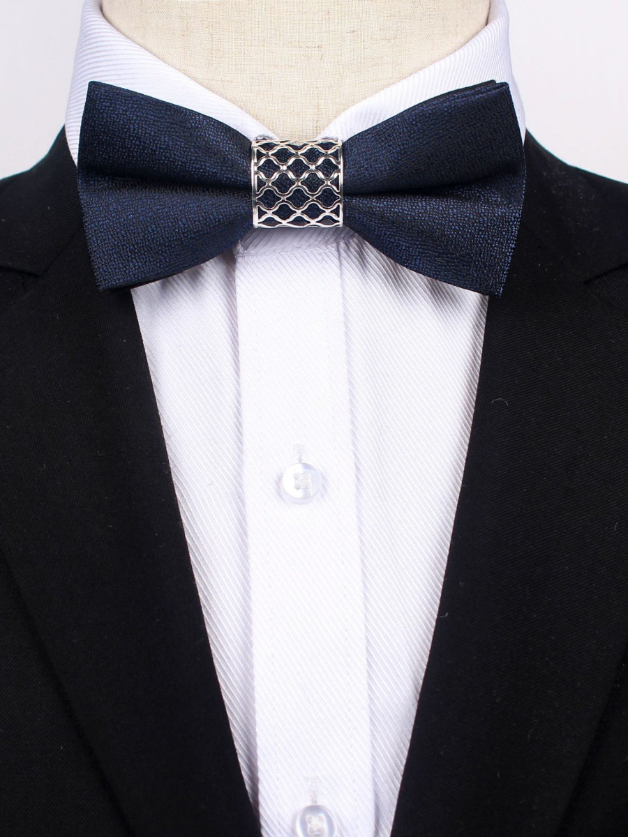 Men's Business Formal Evening Solid Color Bow Tie 2 pieces