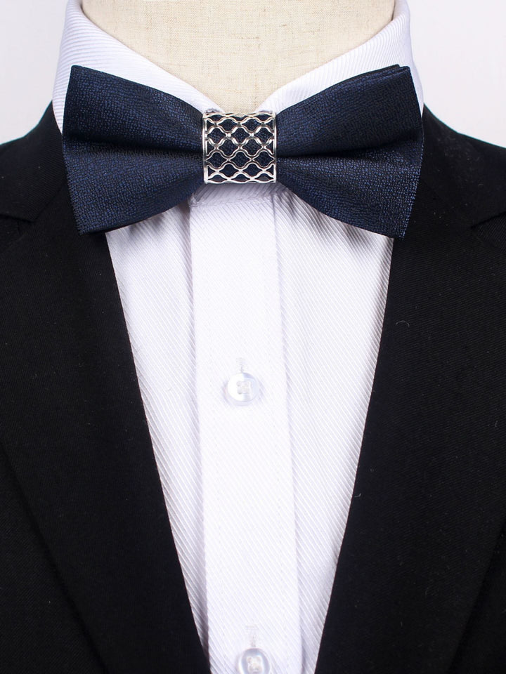 Men's Business Formal Evening Solid Color Bow Tie 2 pieces