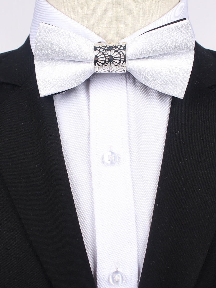 Men's Business Formal Evening Solid Color Bow Tie 2 pieces