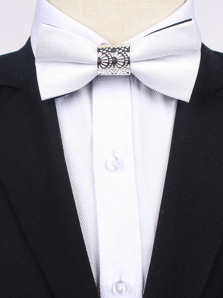 Men's Business Formal Evening Solid Color Bow Tie 2 pieces