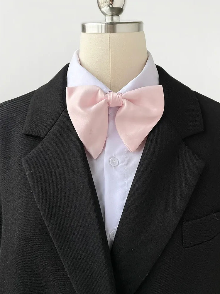 Men’s Solid Color Bow Tie – British Style Pointed Tip