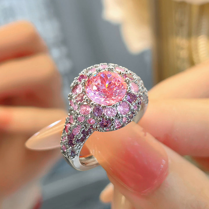 Antique Unique Gradient Pink Diamond Bird Nest Ring