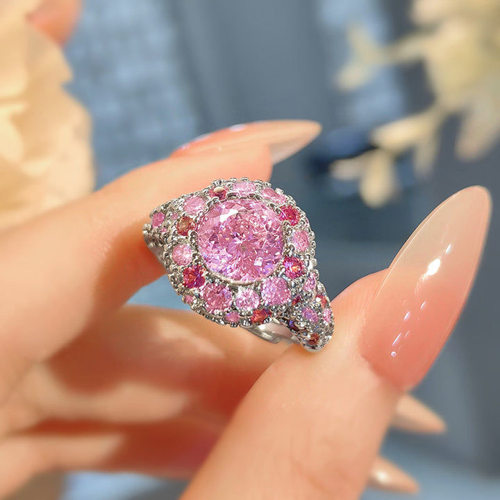 Antique Unique Gradient Pink Diamond Bird Nest Ring