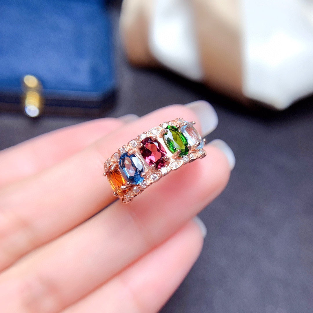 Stylish Colorful Crystal Rhinestone Ring