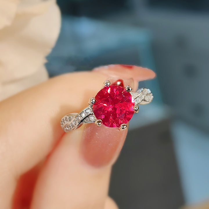 Fashion Luxury Red Gemstone Minimalist Ring