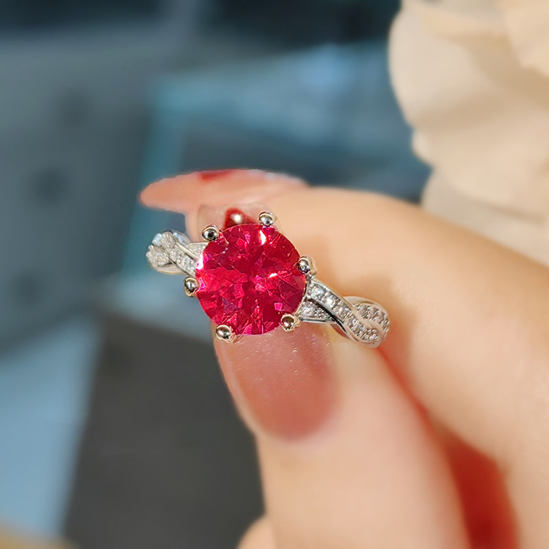 Fashion Luxury Red Gemstone Minimalist Ring