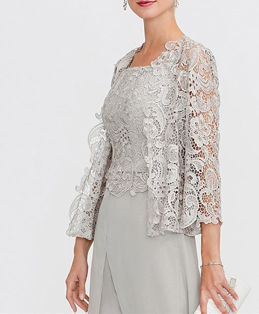 Women's Wedding Guest 3/4 Length Sleeve Floral Lace Bolero Wrap/Shawl