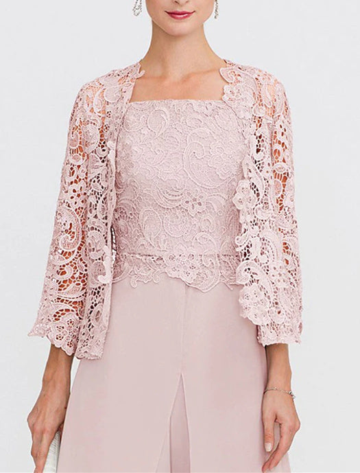 Women's Wedding Guest 3/4 Length Sleeve Floral Lace  Bolero Wrap/Shawl