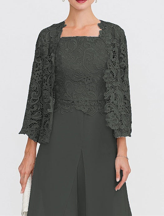 Women's Wedding Guest 3/4 Length Sleeves Floral Lace Bolero Coats