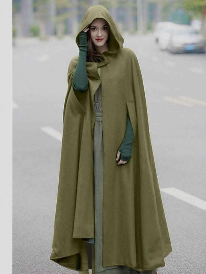 Dark Green Vintage Medieval Adult Long Hooded Cloak