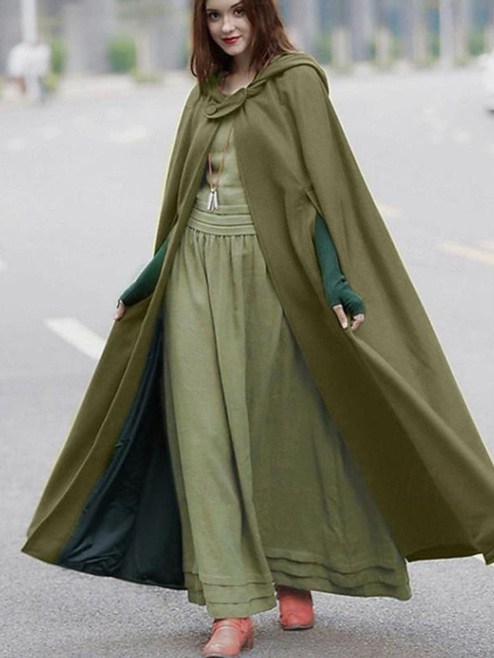 Dark Green Vintage Medieval Adult Long Hooded Cloak