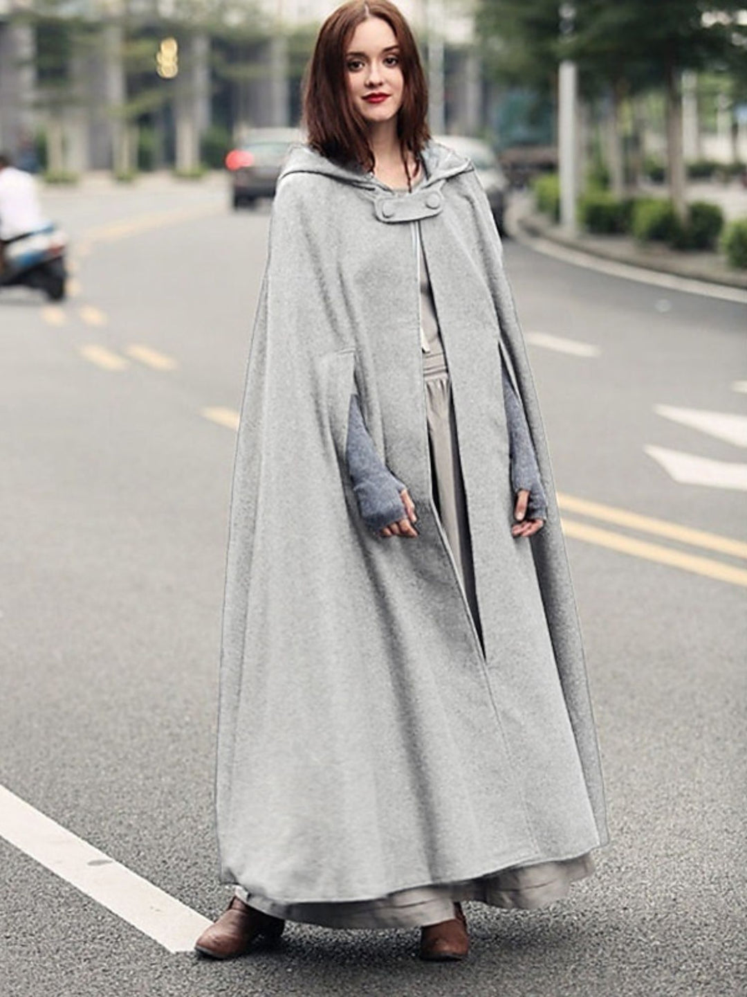 Dark Green Vintage Medieval Adult Long Hooded Cloak