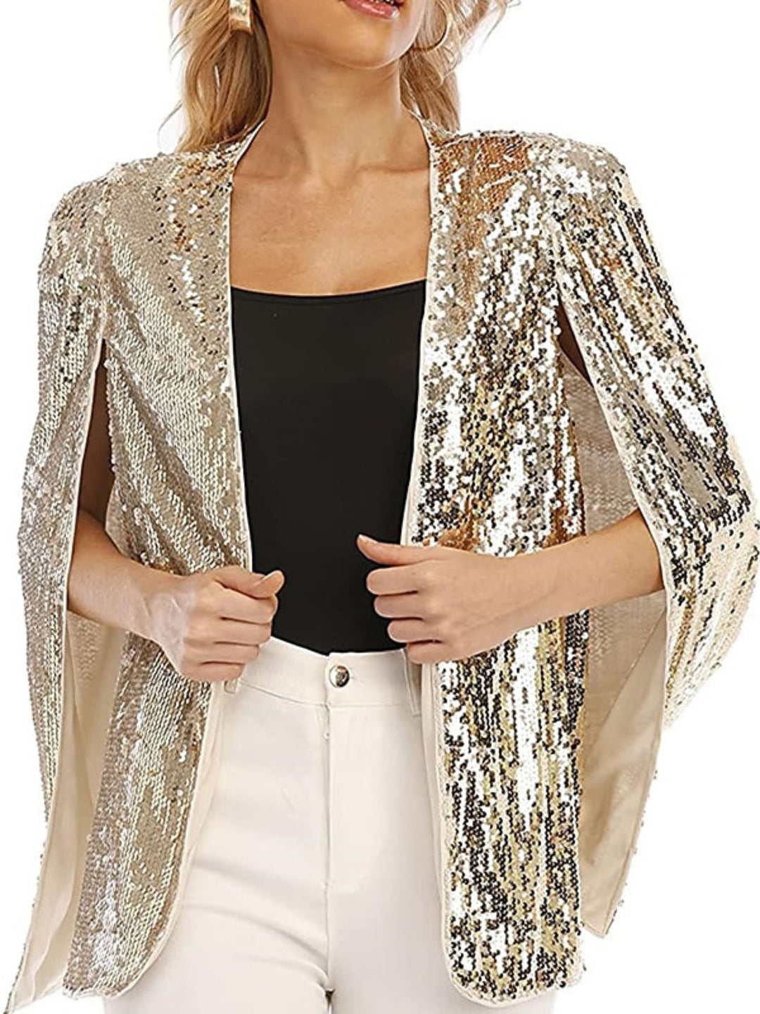 Women's Wrap Sparkling Long Sleeves Sequined Bolero Coats / Jackets Wedding Wraps