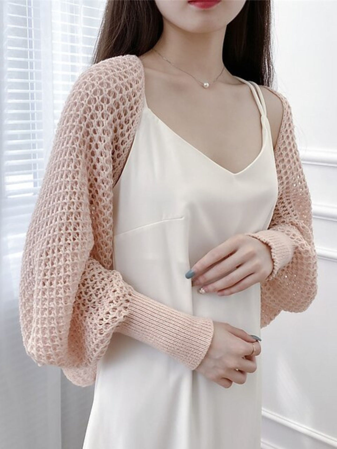 Women's Wrap Bolero Casual Long Sleeves Knitwear with Pure Color