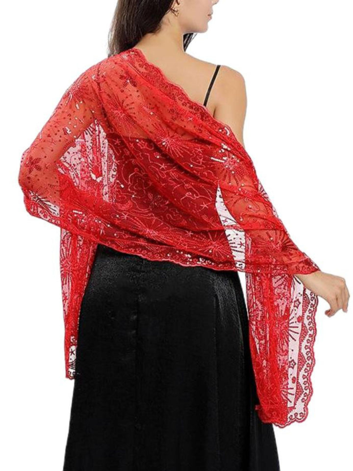 Women's Delicated Star Moon Embroidery Retro Shawl Wedding Wraps