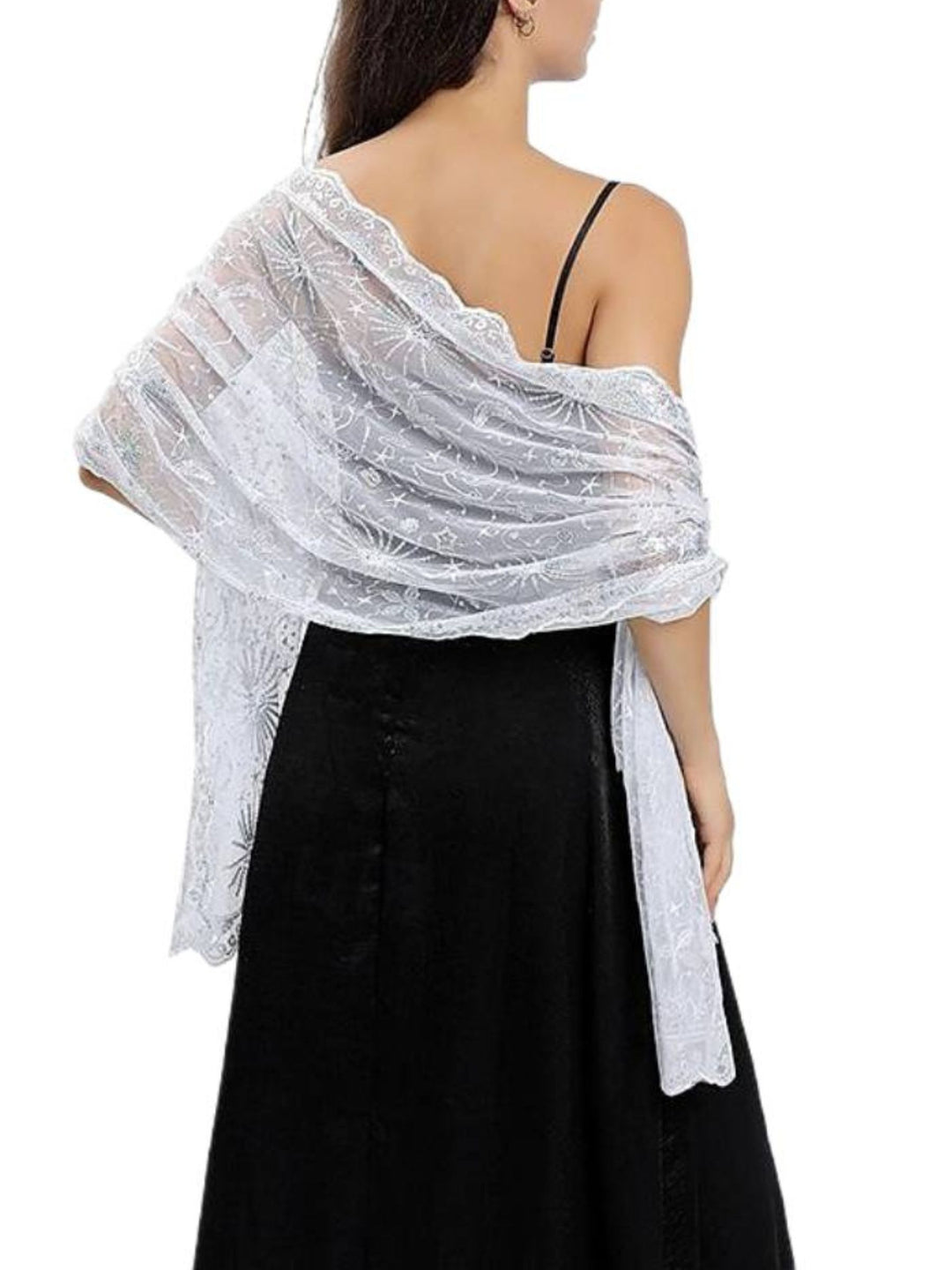 Women's Delicated Star Moon Embroidery Retro Shawl Wedding Wraps