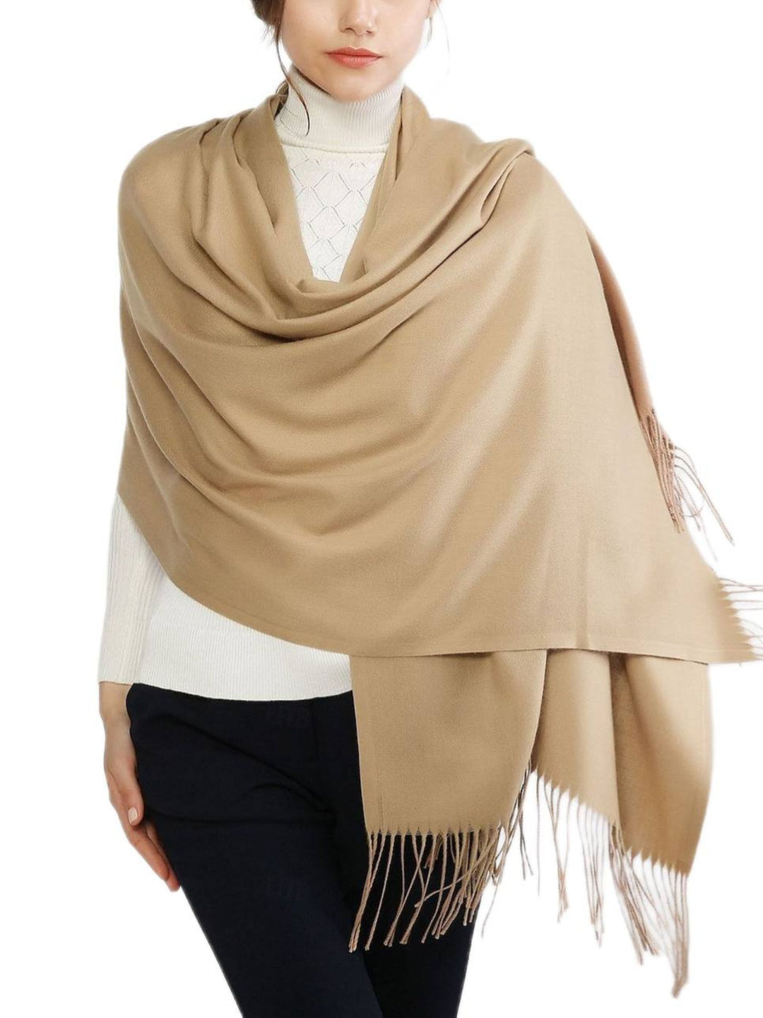 Women's Imitation Cashmere Pure Color Soft Winter Warm Wraps