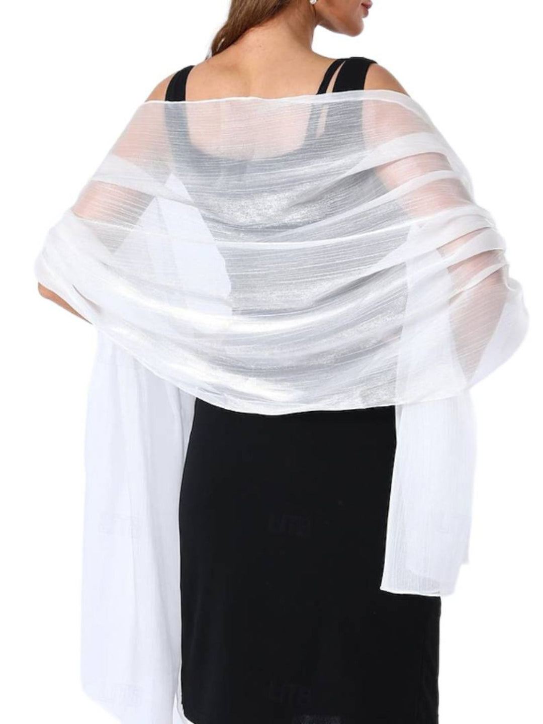 Women's Sparkling Pure Color Tulle Soft Elegant Shawl