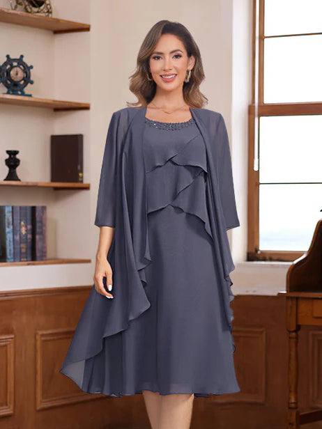 Women's Elegant Chiffon 3/4 Sleeves Asymmetrical Jackets with Ruffles
