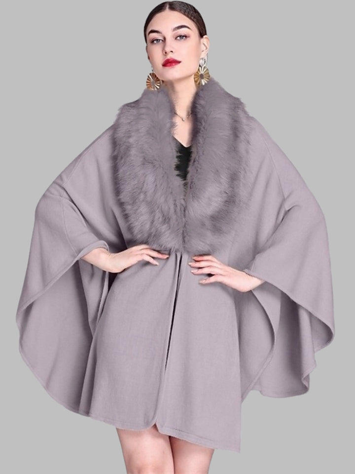 Women's Faux Solid Colored Winter Wedding Party Cape Warm Wrap/Shawls