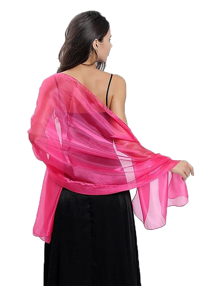 Women's Sheer Pure Color Silk Soft Wedding Formal Shawl