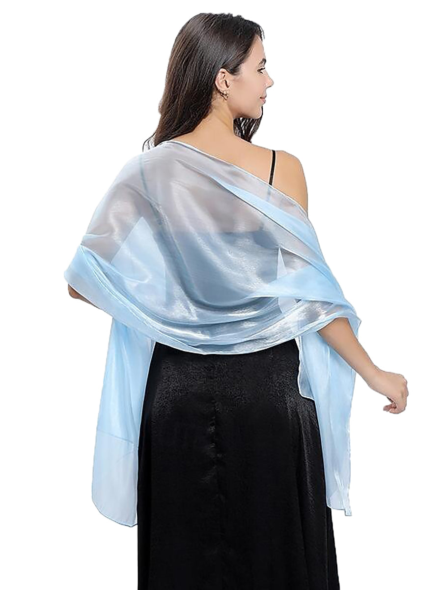 Women's Sheer Pure Color Silk Soft Wedding Formal Shawl