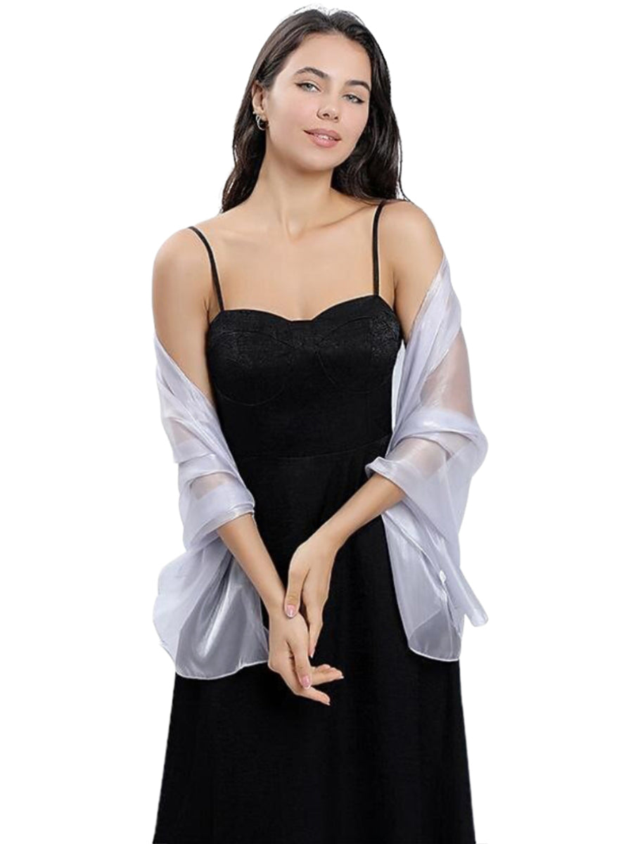 Women's Sheer Pure Color Silk Soft Wedding Formal Shawl