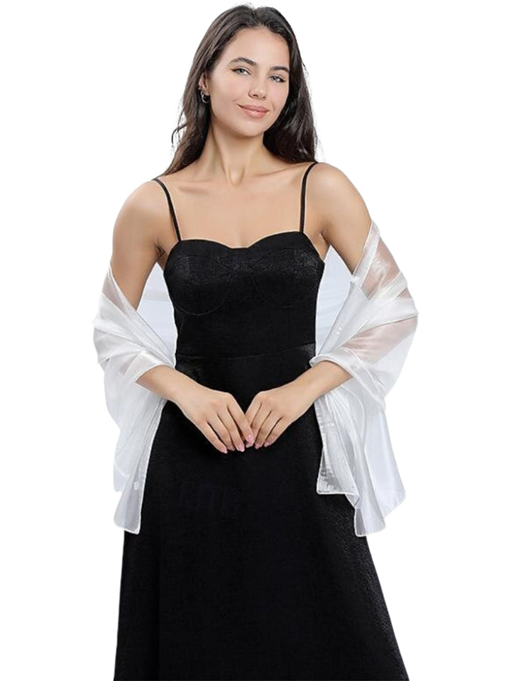 Women's Sheer Pure Color Silk Soft Wedding Formal Shawl