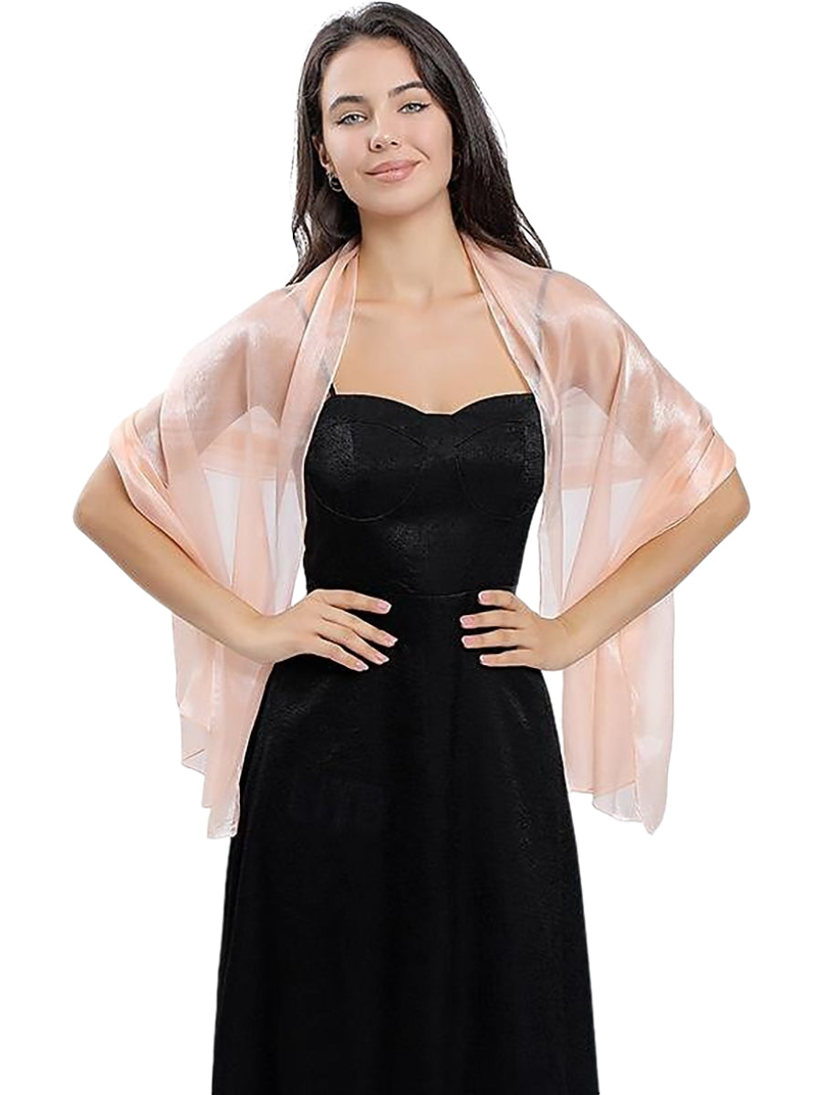 Women's Sheer Pure Color Silk Soft Wedding Formal Shawl