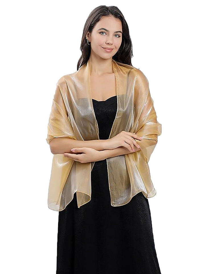 Women's Sheer Pure Color Silk Soft Wedding Formal Shawl