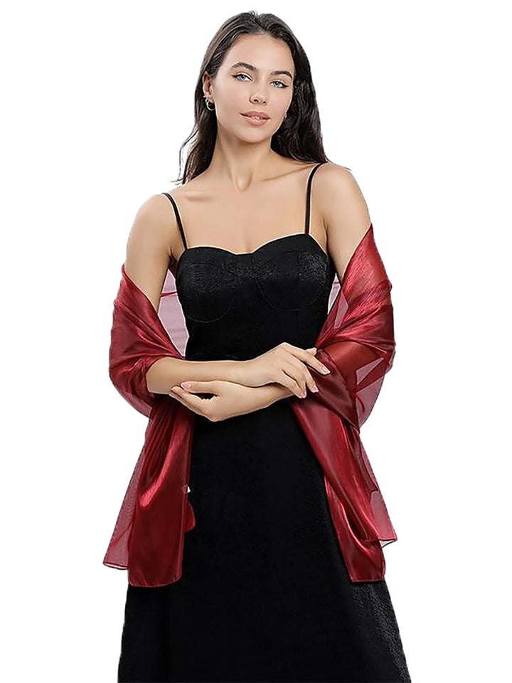 Women's Sheer Pure Color Silk Soft Wedding Formal Shawl