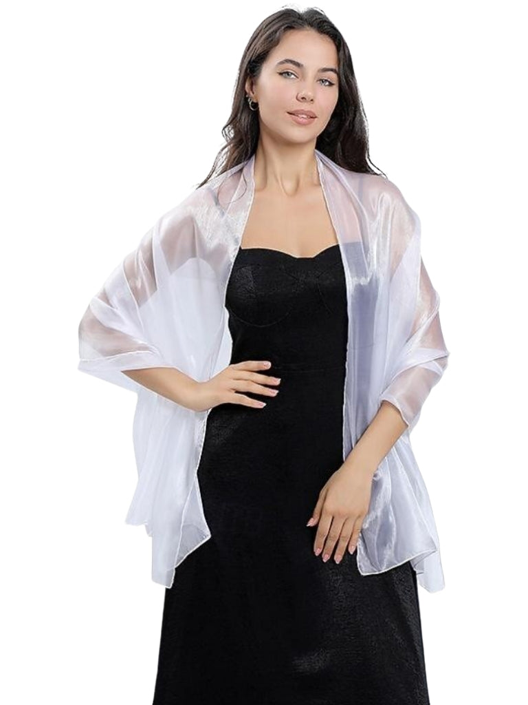 Women's Sheer Pure Color Silk Soft Wedding Formal Shawl