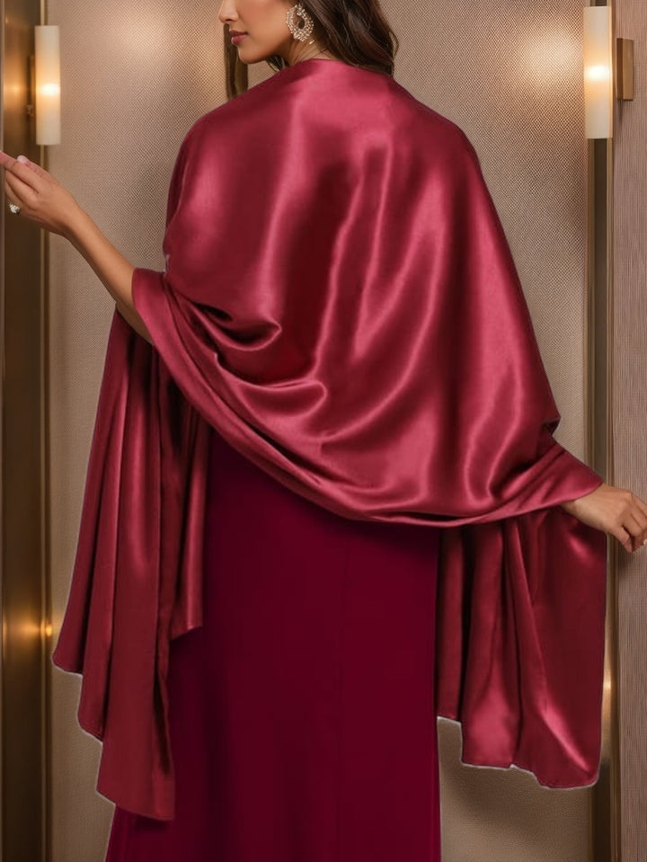 Elegant Sleeveless Wraps Solid Color Long Shawl
