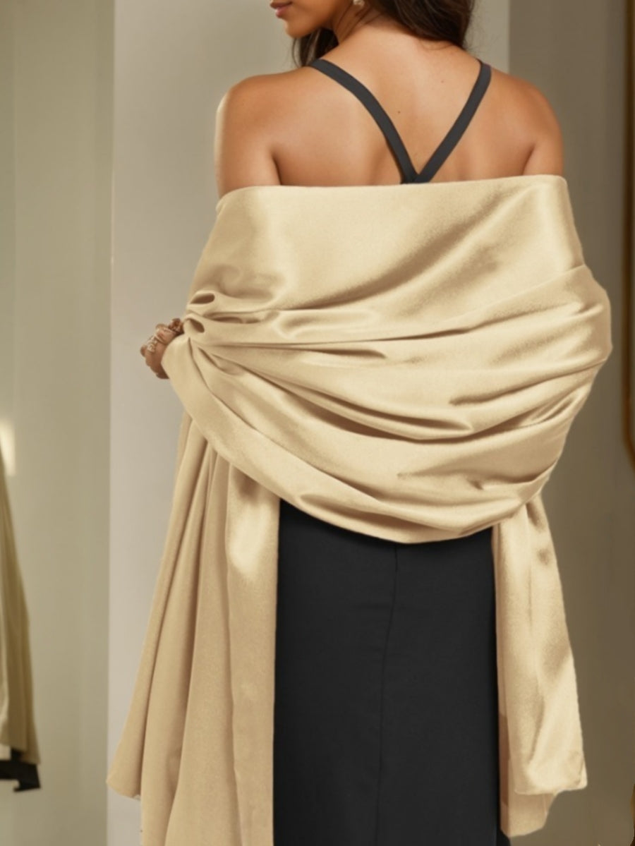 Elegant Sleeveless Wraps Solid Color Long Shawl