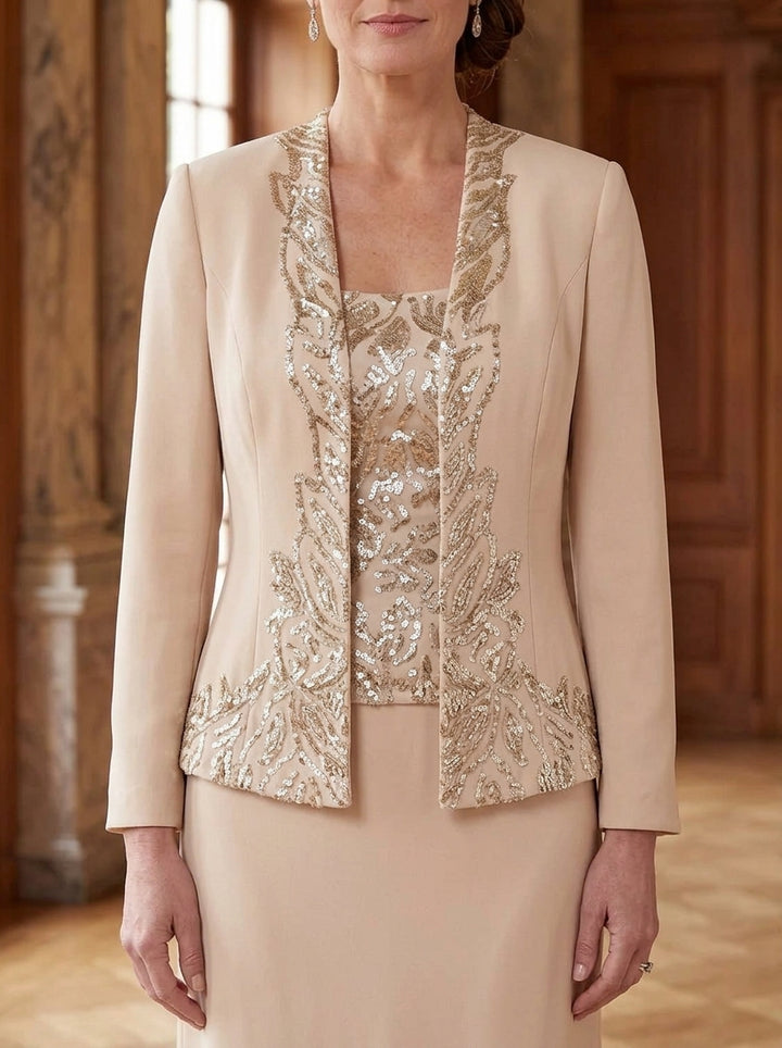 Women's Coats/Jackets Long Sleeves Chiffon Open-Front Sequins