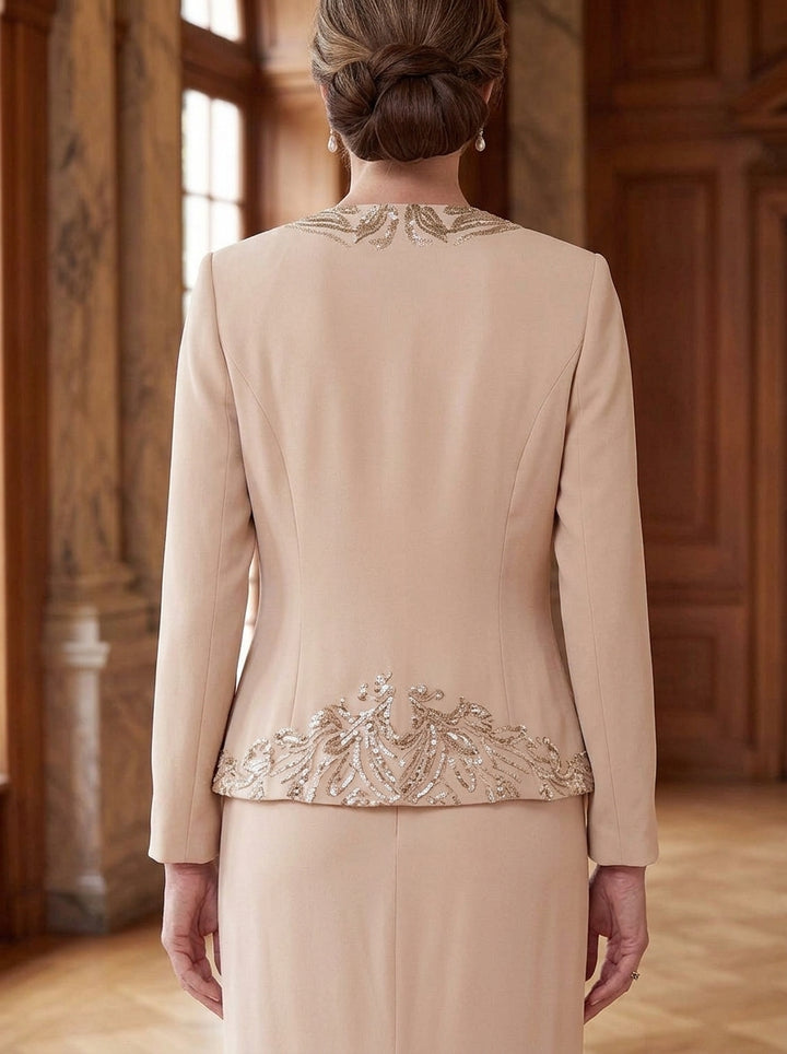 Women's Coats/Jackets Long Sleeves Chiffon Open-Front Sequins