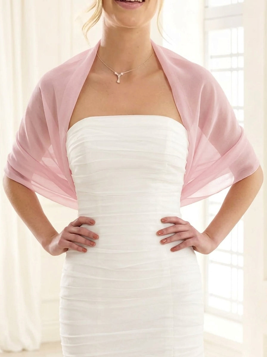Women's Wraps Organza Pure Color Elegant Wedding Wraps