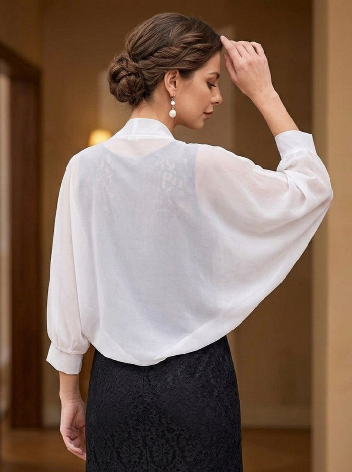Women's Wraps Chiffon Pure Color Elegant Wedding Wraps