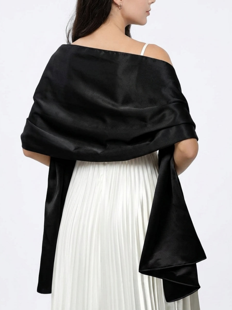 Women's Wraps Satin Pure Color Elegant Wedding Wraps Scarf