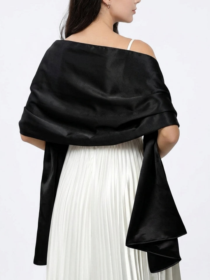 Women's Wraps Satin Pure Color Elegant Wedding Wraps Scarf