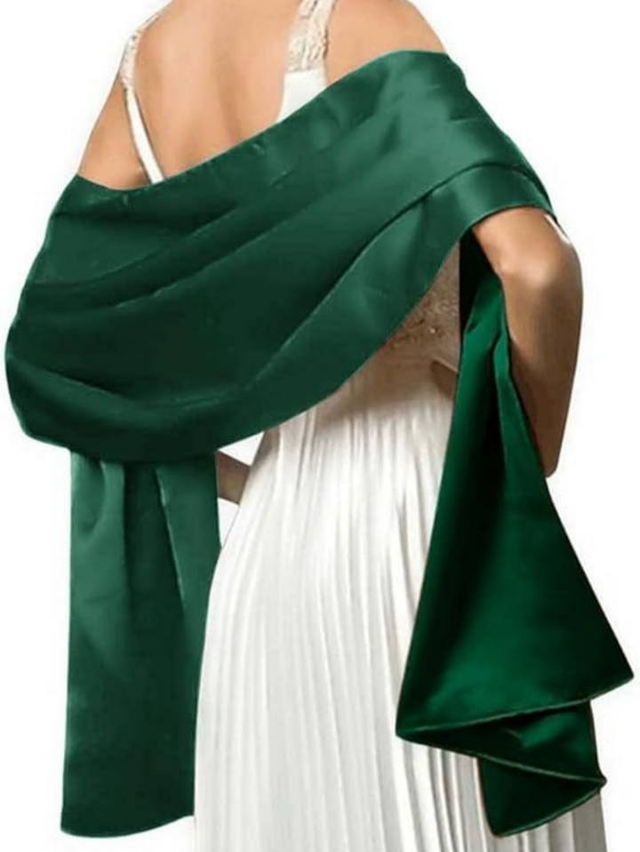 Women's Wraps Satin Pure Color Elegant Wedding Wraps Scarf