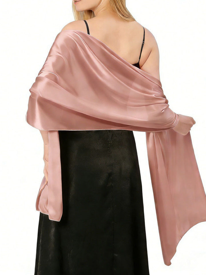 Women's Wraps Satin Pure Color Elegant Wedding Wraps Scarf