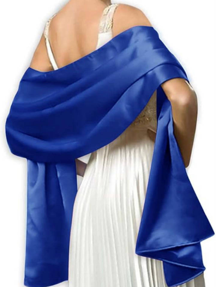 Women's Wraps Satin Pure Color Elegant Wedding Wraps Scarf