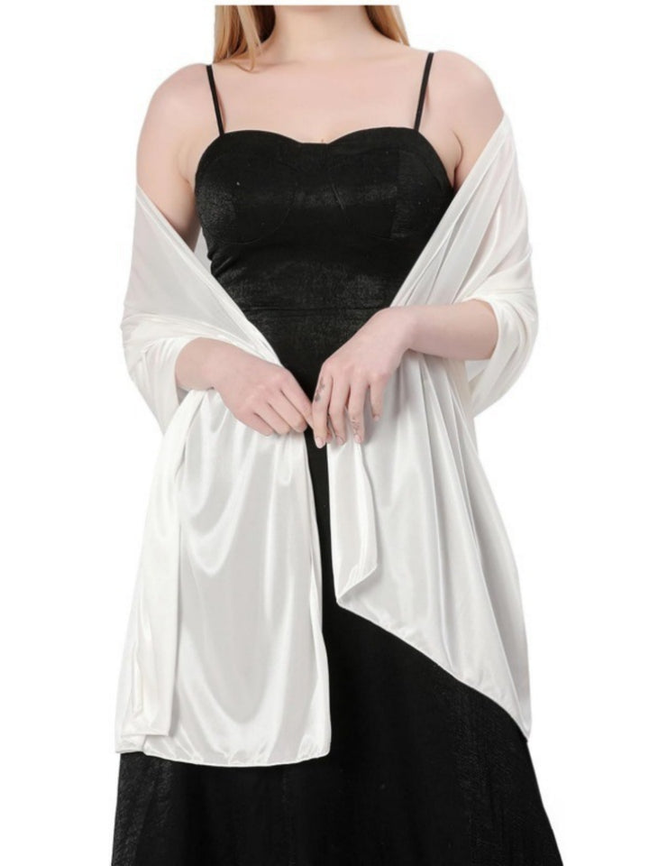 Women's Wraps Satin Pure Color Elegant Wedding Wraps Scarf