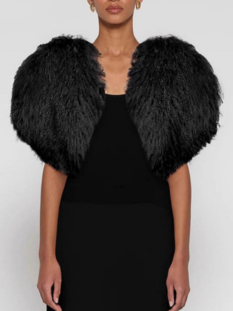 Shawls Party Wraps Heart Shape Sleeveless Faux Fur Wedding/Party Wraps With Feathers / Fur