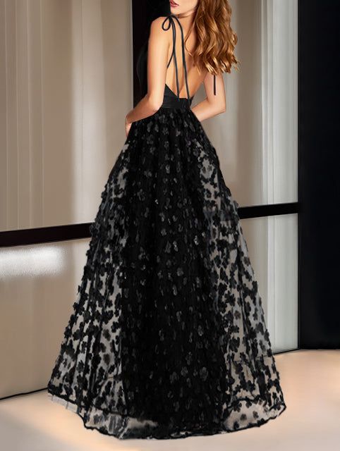 ankle length evening dresses Dress Lace Long Sleeves Elegant Elegant Satin Dress With V Ankle Length Prom Dresses Black