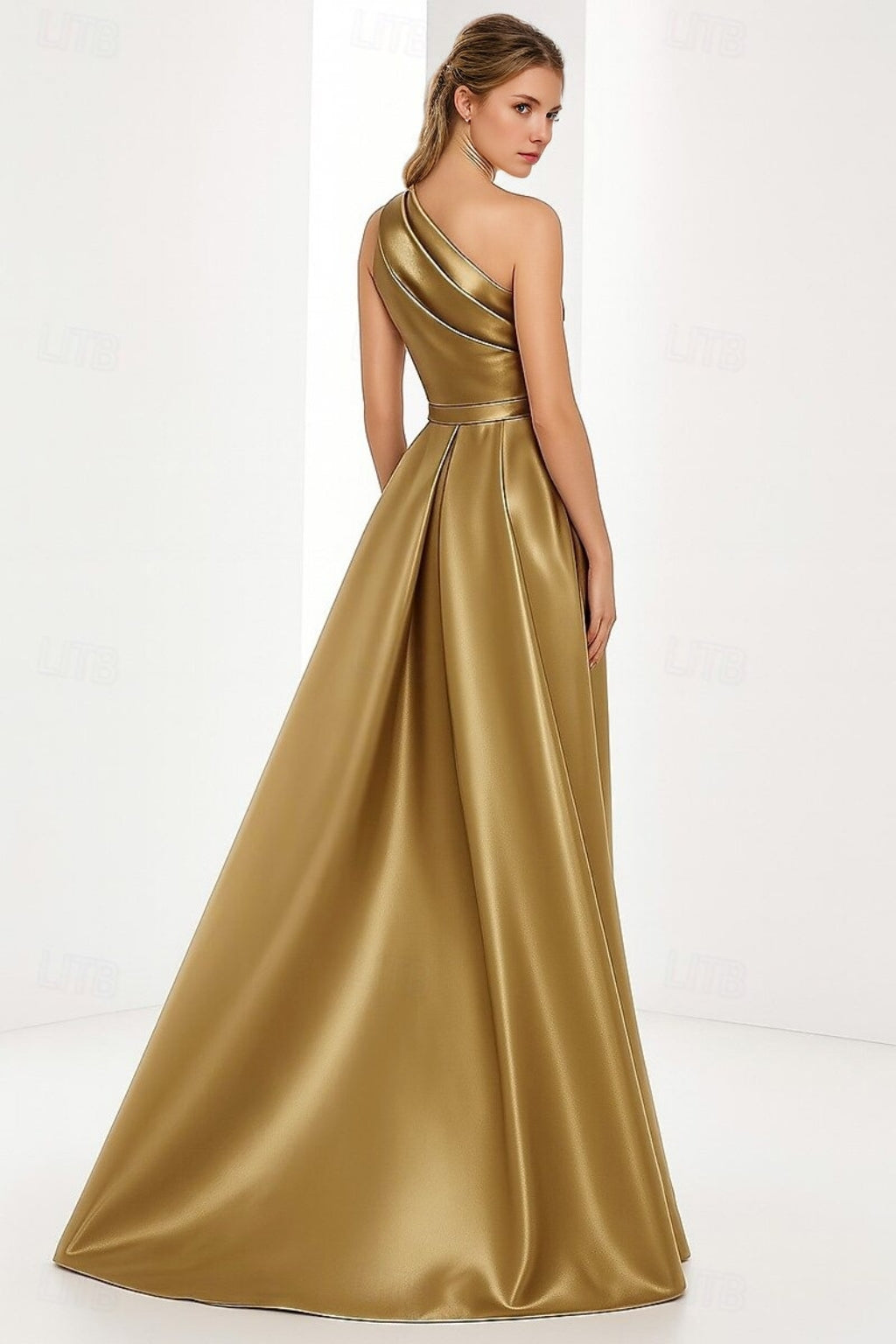 Trumpet/Mermaid One-Shoulder Sleeveless Ruched Floor-Length Pleated Evening Dresses with Slit