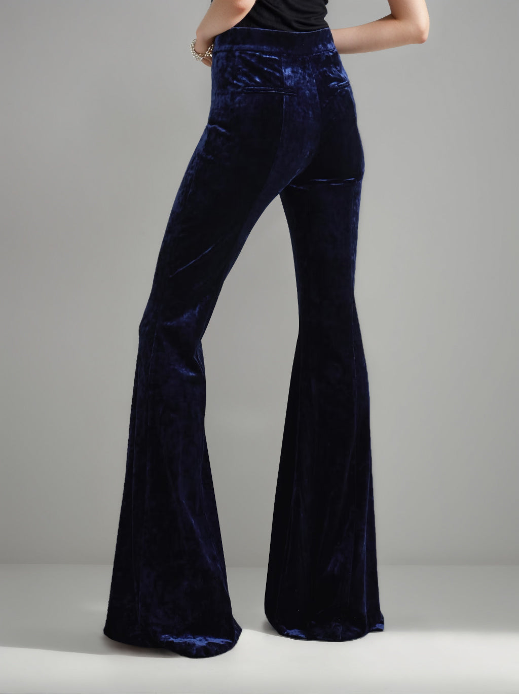 2 Pieces Blazer-style V-Neck with Peaked Lapel Long Sleeves Floor-Length Evening Pantsuits with Buttons & Pockets