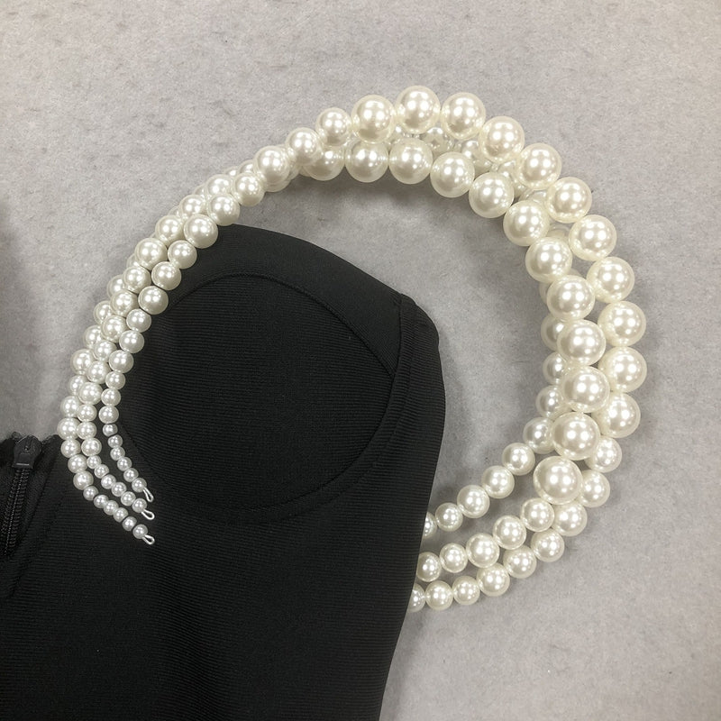 Sheath/Column Off-the-Shoulder Long Luxurious Evening Dresses with Pearl & High Split